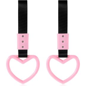 2pcs حلقات القلب على شكل قلب الأشرطة ، وملحقات شنقا قلب السيارة ، وسحر الانجراف الوردي ، وسلاسل المفاتيح مقبض القلب ، وحلقة تحذير خلفية ، وديكور مترو أنفاق مقبض القلب للداخل الداخلي للسيارة