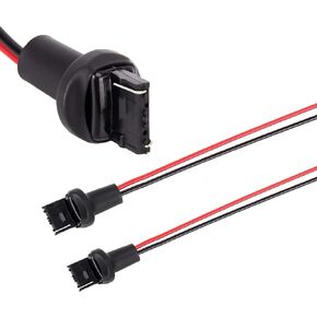 iJDMTOY 7440 T20 Male Adapter Wiring Harness Compatible with Car Motorcycle Front or Rear Lamp Turn Signal Lights Retrofit