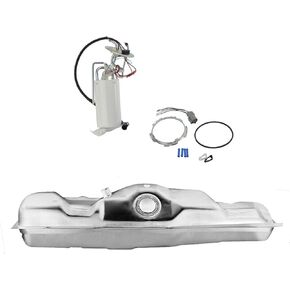 TRQ Side Mounted Fuel Tank Kit Fuel Pump Module Assembly Gas Fuel Tank Compatible with 1992-1996 Ford F-150 F-250 F-350