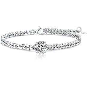 سوار لحظية للنساء ، هدايا عيد ميلاد لها ، د سوار رابط Moissanite Color للزوجة ، 925 أساور سحر الفضة الاسترليني