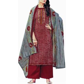 ladyline Womens Pashmina Printed Salwar Kameez Suit Indian Pakistani Dress