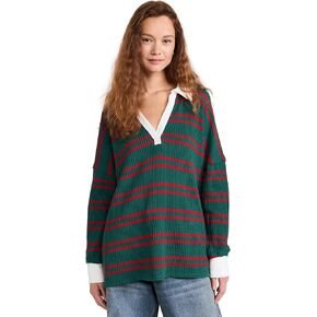 Free People Women's Striped Travis Polo