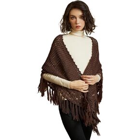 BEAUTELICATE Women Wool Blend Shawl Fringe Shawl Tassel Knitted Blanket Shawls