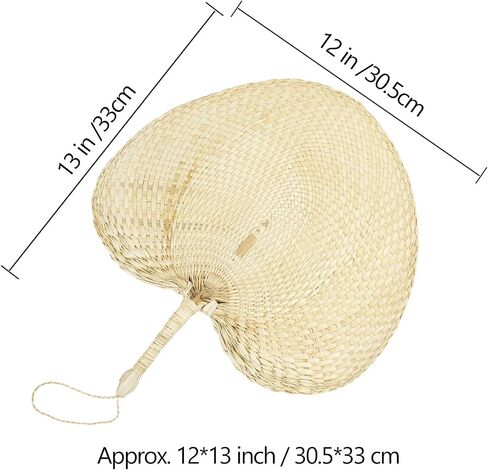 Framendino, 2 Pack Handmade Natural Bamboo Raffia Fans Hand Rattan Fan Woven Plam Leaf for Wedding Party Favors Table Wall Boho Decoration Summer Cooling Home Decor in Saudi Arabia
