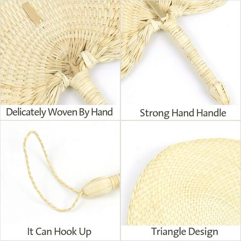 Framendino, 2 Pack Handmade Natural Bamboo Raffia Fans Hand Rattan Fan Woven Plam Leaf for Wedding Party Favors Table Wall Boho Decoration Summer Cooling Home Decor in Saudi Arabia