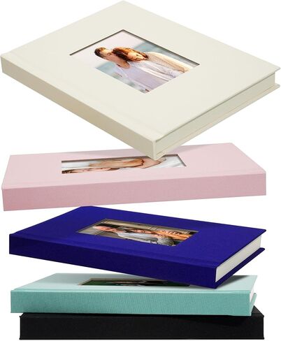 Small Photo Album 4x6 Linen Cover 48 Pockets Photo Book with Writing Space for Family Anniversary Vacation Wedding Baby, Beige in Kuwait