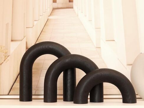 HMASYO 3Pcs Wood Arch Decorative Objects, Coffee Table Decor, Shelf Decor Aesthetic, Neutral Home Decor Accents for Living Room Bedroom, Modern Table Top Bookshelf Decor Boho Office Decor in Kuwait