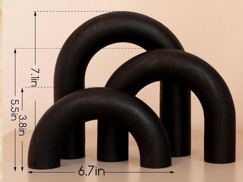 HMASYO 3Pcs Wood Arch Decorative Objects, Coffee Table Decor, Shelf Decor Aesthetic, Neutral Home Decor Accents for Living Room Bedroom, Modern Table Top Bookshelf Decor Boho Office Decor in Kuwait