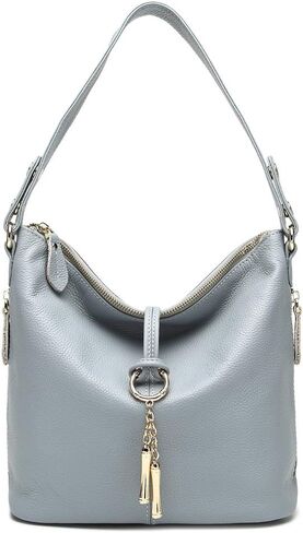 Zecny Genuine Leather Shoulder Bag for Women Metal Tassel in Saudi Arabia