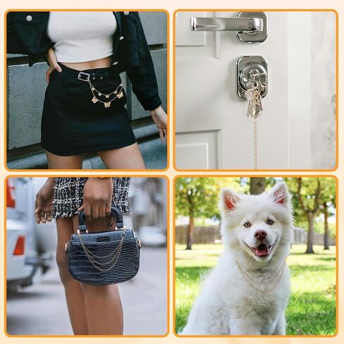 5 Pcs Gold Belt Chain Jeans Pants Chain Goth Multi Layer Chains Pocket Waist Chain Metal Wallet Chain Belly Chain Hip Hop Adjustable Lock Charm for Men Women Dress Skirt in Saudi Arabia
