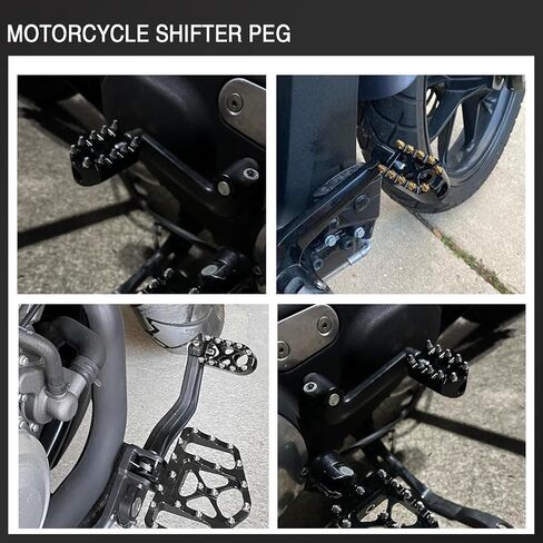 Heel Toe Shifter Peg MX Offroad Shift Lever Peg for Harley Touring Road King Street Glide Road Glides Sportster 883 1200 Dyna Street Bob Softail Fat Boy Slim (Black) in Saudi Arabia