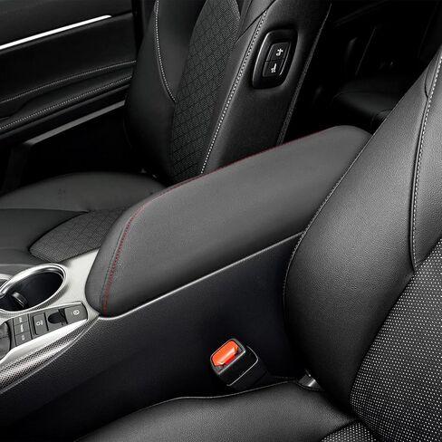 QianBao Compatible with Toyota Camry 2018 2019 2020 2021 2022 2023 2024 Center Console Leather Armrest Cover Center Console Protector Red Line in Saudi Arabia