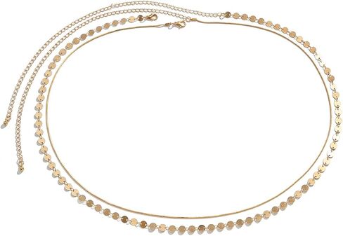 Summer Beach Multi-layer Waist Chain Simple Sequin Waist Body Chain Bikini Metal Thin Belly Chain Belt Sexy Crystal Body Jewelry for Women in Saudi Arabia