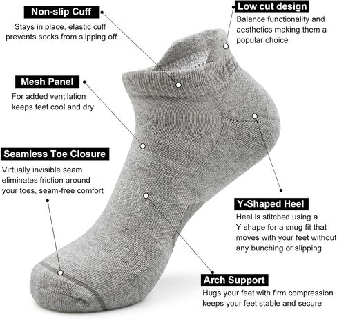 Yelewen Cycling Socks Compression Athletic Crew Running Socks Mens & Womens for Hiking Riding Bike Triathlon Workout Pickleball Climbing Sports 5 Pairs in Kuwait