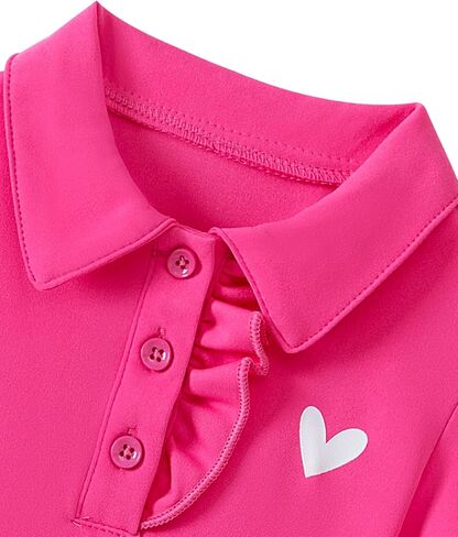 Hilinker Toddler Girls Frank Shulle Sleeve Pulo Dress Dress Pritt Heart Print Uniform Dresses in Kuwait