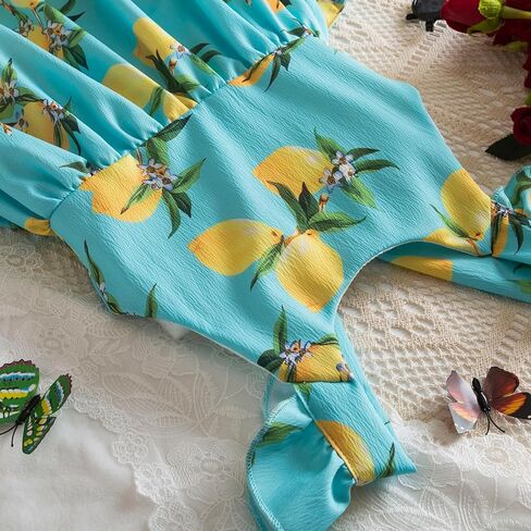 nnjxd floral girl print bress drumevles sleeve tie back summer sundress devidler kids clothers in Kuwait
