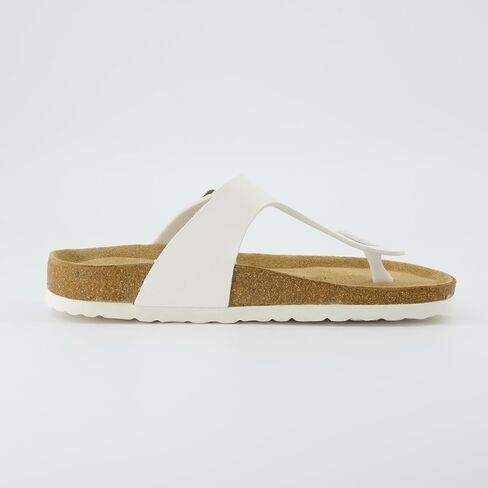 CUSHIONAIRE Women's Leah Cork footbed Sandal with +Comfort WHITE, 8 W in Saudi Arabia