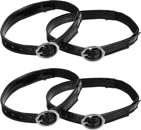 2Pcs Black Leather Shoe Straps,Detachable Ankle Straps,Adjustable PU Leather Shoes Belt Band for Women Girls Holding Loose Heels One Size Fits All Shoes Strap Extender in Saudi Arabia