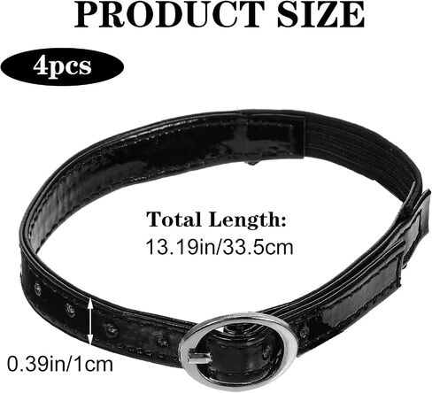 2Pcs Black Leather Shoe Straps,Detachable Ankle Straps,Adjustable PU Leather Shoes Belt Band for Women Girls Holding Loose Heels One Size Fits All Shoes Strap Extender in Saudi Arabia