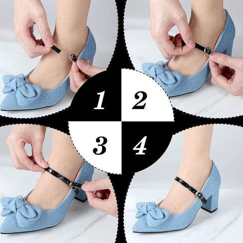 2Pcs Black Leather Shoe Straps,Detachable Ankle Straps,Adjustable PU Leather Shoes Belt Band for Women Girls Holding Loose Heels One Size Fits All Shoes Strap Extender in Saudi Arabia