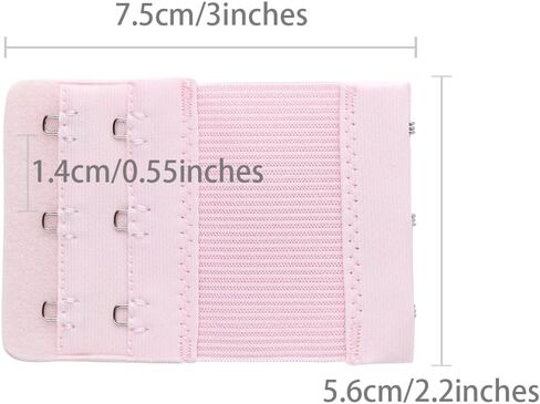 Allegra K Woman 2 x 3 Hooks Eye Tape Bra Strap Extension Extender Hook Light Pink 2 Pcs in Saudi Arabia