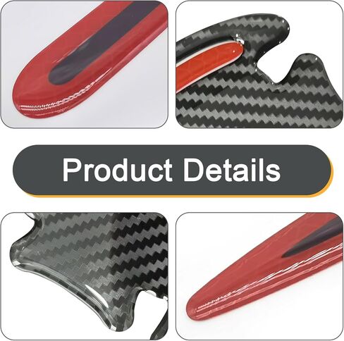 8 PCS Car Door Handle Door Bowl Protector, 3.54" x 3.26" + 0.59" x 3.54" Carbon Fiber Reflective Warning Sticker, Paint Surface Anti-Scratch Flexible Decal, Universal for Cars (Red) in Kuwait