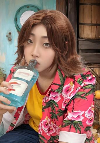 C-ZOFEK Horror Game Curly Anya Jimmy Daisuke Cosplay Wig Halloween Costume Hair (Black) in Saudi Arabia