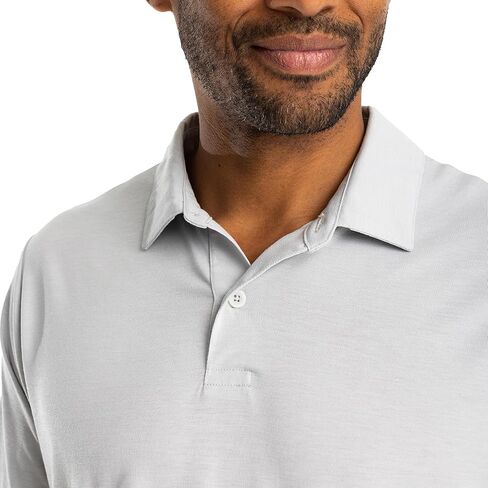 Free Fly Men’s Elevate Polo - Ultra Soft, Odor Control, Sun Protection UPF 30+ Quick-Dry Mens Polo Shirts, Short Sleeve in Saudi Arabia