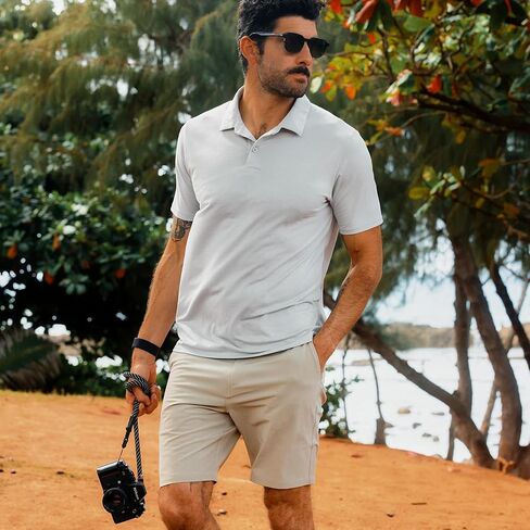 Free Fly Men’s Elevate Polo - Ultra Soft, Odor Control, Sun Protection UPF 30+ Quick-Dry Mens Polo Shirts, Short Sleeve in Saudi Arabia