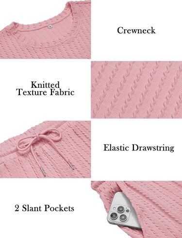 Babioboa Men's Short Sets 2 Piece Outfits Crewneck Summer T Shirt and Matching Knitted Shorts Tracksuit Sets with Pockets in Saudi Arabia