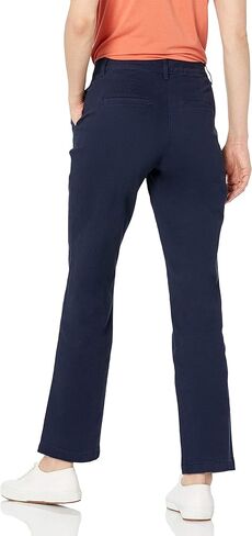 بنطال تشينو نسائي متوسط ​​الارتفاع نحيف بطول كامل من Amazon Essentials (متوفر بمقاس مستقيم ومتعرج)، بني كاكي، 8 in Kuwait