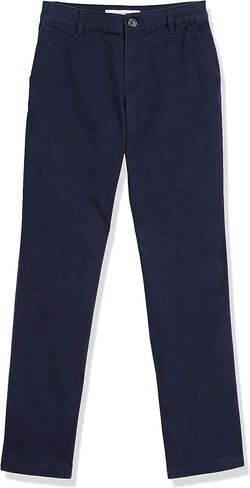 بنطال تشينو نسائي متوسط ​​الارتفاع نحيف بطول كامل من Amazon Essentials (متوفر بمقاس مستقيم ومتعرج)، بني كاكي، 8 in Kuwait