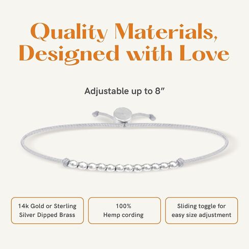 Lucky Feather Milestone 12th Birthday Gifts for Girls - 14K Gold Dipped Beads Bracelet on Adjustable 7"- 8" Cord - 12 Year Old Girl Gifts in Kuwait