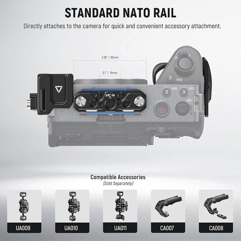 NEEWER FX3 FX30 Cage and XLR Handle Extension Kit with HDMI Cable Clamp, NATO Rail, 3/8" ARRI Locating Holes, 1/4" Thread, Compatible with Sony FX3 FX30 Original XLR Handle DJI RS2 RS3 Gimbal, CA024 in Saudi Arabia