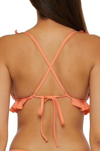 Lucky Brand Women's Sea of Love Ruffle Bikini Top, Adjustable, Tie Back, Swimwear Separates in Saudi Arabia
