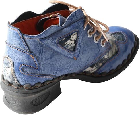 TMA EYES Leather Women's Ankle Boots Shoes for Outdoor,Medium heel, Floral Newspaper Printed Leather Material in Saudi Arabia