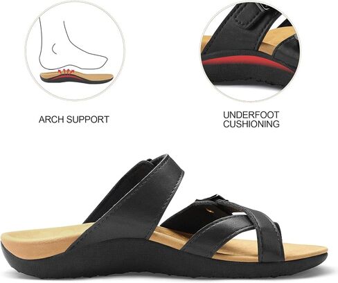 mysoft Women's Slide Sandals Adjustable Orthopedic Flip Flops Arch Support Comfortable Walking Summer Shoes in Saudi Arabia