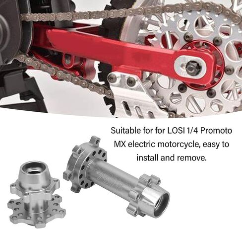 Motorcycle Wheel Hex Hubs, 1/4 Aluminum Front Rear Hex Hub for LOSI Promoto MX Electric Motorcycle (Silver), #114, ODORKLERDTZ04WAMC-14 in Kuwait
