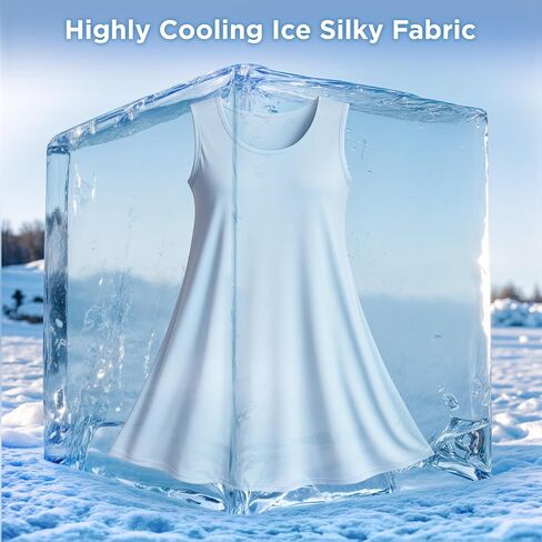 PRODESIGN Summer Nightgowns for Women - Cooling Tank Nightdress Ice-Silky Sleeveless Sleepshirts Chemise Lounge Dresses in Saudi Arabia