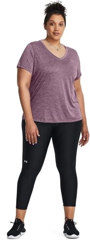 تي شيرت قصير الأكمام ذو رقبة على شكل حرف V من Under Armour, أسود (رمادي هالو/فضي معدني (014)), XS in Saudi Arabia