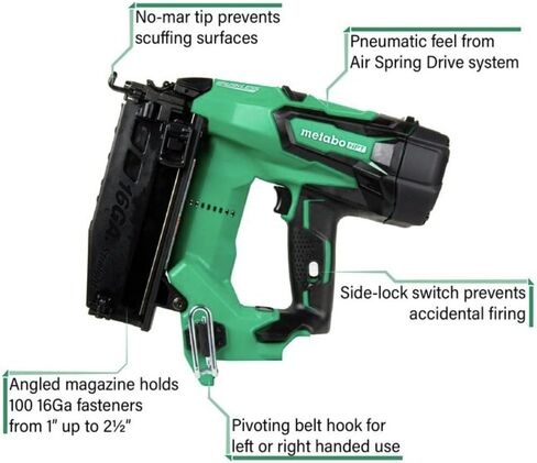 Metabo HPT 18V MultiVolt™ Cordless Finish Nailer Kit | Includes 1 Battery | 16 Gauge | Lifetime Tool Warranty | NT1865DMS in Saudi Arabia