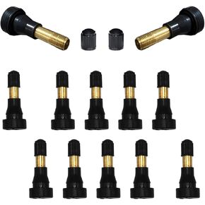 TR600HP Tire Valve Stems,High Pressure Brass Rubber Snap-in Tire Valve Stem for Most Vehicles (12pcs/Pack)