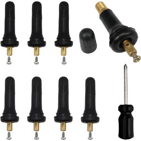 8Pcs TPMS 20008 Tire Valve Stem,with 1Pc Screwdriver,Rubber Snap-in Tire Pressure Sensor Valve stem Replacement ​for Buick Lincoln GMC,Chevrolet,Cadillac,Chrysler,Jeep,Ram,Dodge,Ford,Subaru