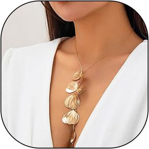 GIGB PBDK GOLD SILVER GINKGO LING TASSEL YECKLaces ، قلادات قلادة قابلة للتعديل المبالغ فيها ، هدايا مجوهرات رائعة للنساء