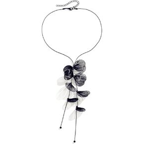 Long Flower Leaf Y Lariat Necklace Bohemian Metal Statement Ginkgo Leaves Tassel Handmade Large Flowers Floral Choker Necklace Earrings for Women Summer Birthday Prom Party Romantic Jewelry