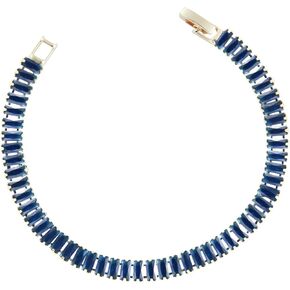 Cubic zirconia diamond bracelet (gold and blue)