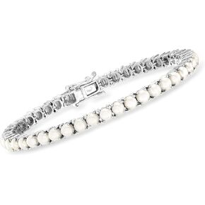 Ross-Simons 4mm Cultured Pearl Tennis Bracelet in Sterling Silver