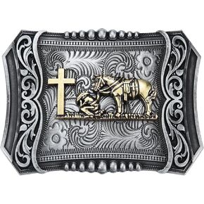 Religious Cross Running Horse Belt Buckle for Men Women│Western Vintage Cowboy Belt Buckles Gifts