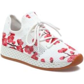 Urban Sport by J/Slides White Floral Knit Size 7 M