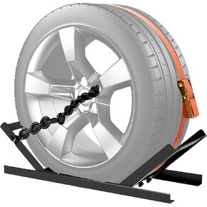 ECOTRIC Semi Truck Spare Tire Rack Commercial Truck Tire Storage Rack Tractor Trailer with Ratchet Strap Chain
